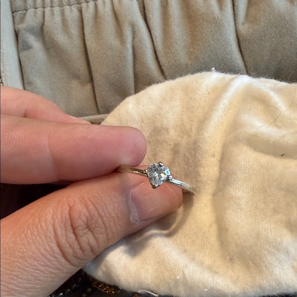 Pandora Silver Ring with Clear Stone size 56